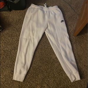 White Mens Nike Sweatpants (L)
